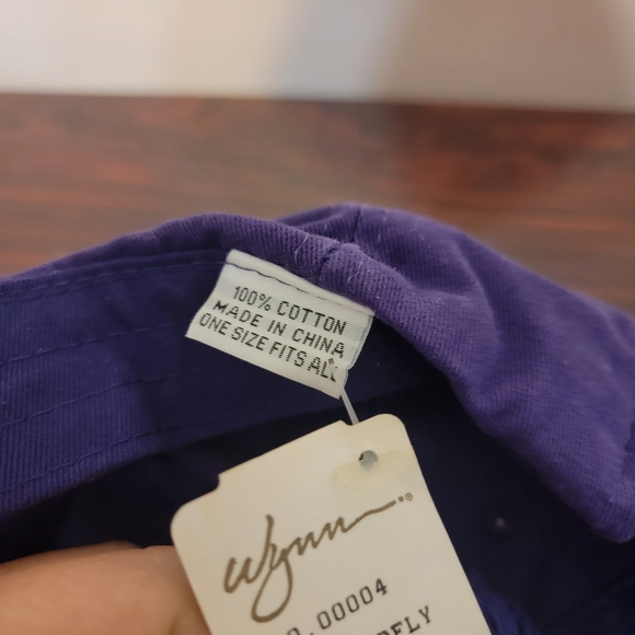 Vintage True Y2K Purple Cap with Colorful Butterfly Embroidery Encore‎ Hat New - Picture 5 of 8